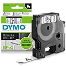 DYMO Original D1-Etikettenband | schwarz auf weiß | 12 mm x 7 m | selbstklebendes Schriftband| für LabelManager-Beschriftungsgerät