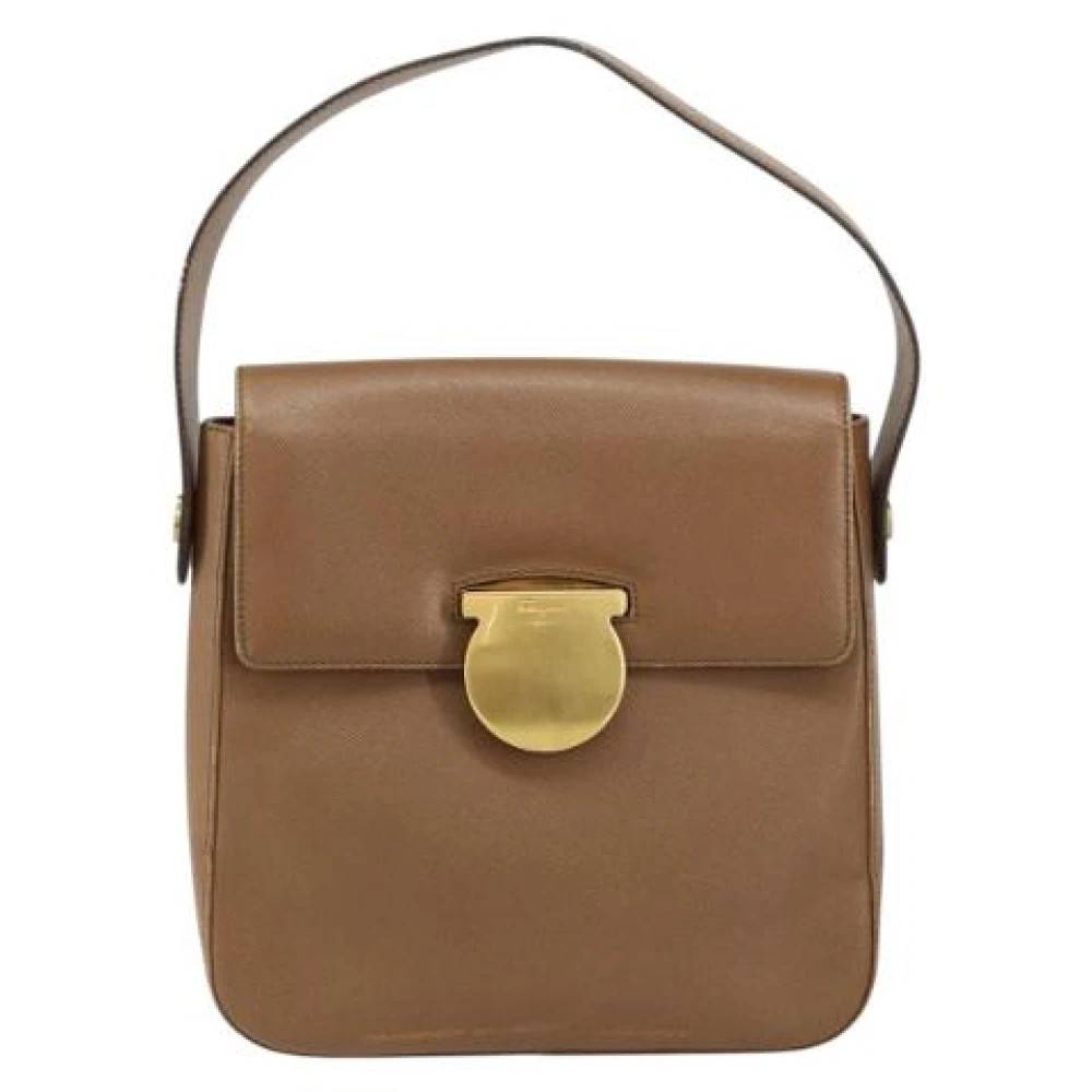 Salvatore Ferragamo Pre-owned Pre-owned Læder Håndtaske - Vintage - Dame - Brun - ONE SIZE - Læder