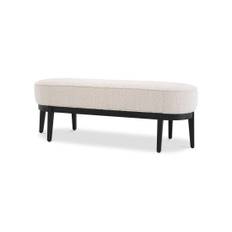 Jarrett bänk bouclé cream - Vit / Svart (L: 132 x B: 45 x H: 47 cm)