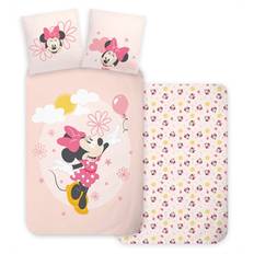 Minnie Mouse sengetøj - Vendbart sengesæt med Minnie med ballon - 100% bomulds sengelinned