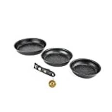 Laguiole - set med 3 löstagbara stekpannor svart aluminium 20/24/28 cm non-stick Greblon C2 induktion