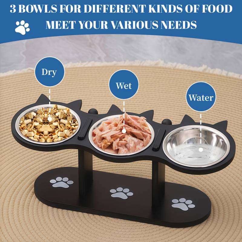 TEMU Elevated Cat Feeder With Pet Food Bowl And 3 Brackets, Easy To Assemble And Carry, Detachable For Cleaning, Essential For Multiple Cats, Very Suitable For At Home