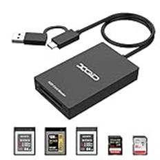 XQD SD-kortläsare USB 3.0, USB/USB-C till XQD SD-kortläsare Dual Slot Memory kortläsare Adapter kompatibel med Sony G/M serien, Lexar 2933x/1400x USB Mark XQD-kort för Windows XP/Mac OS/Linux etc