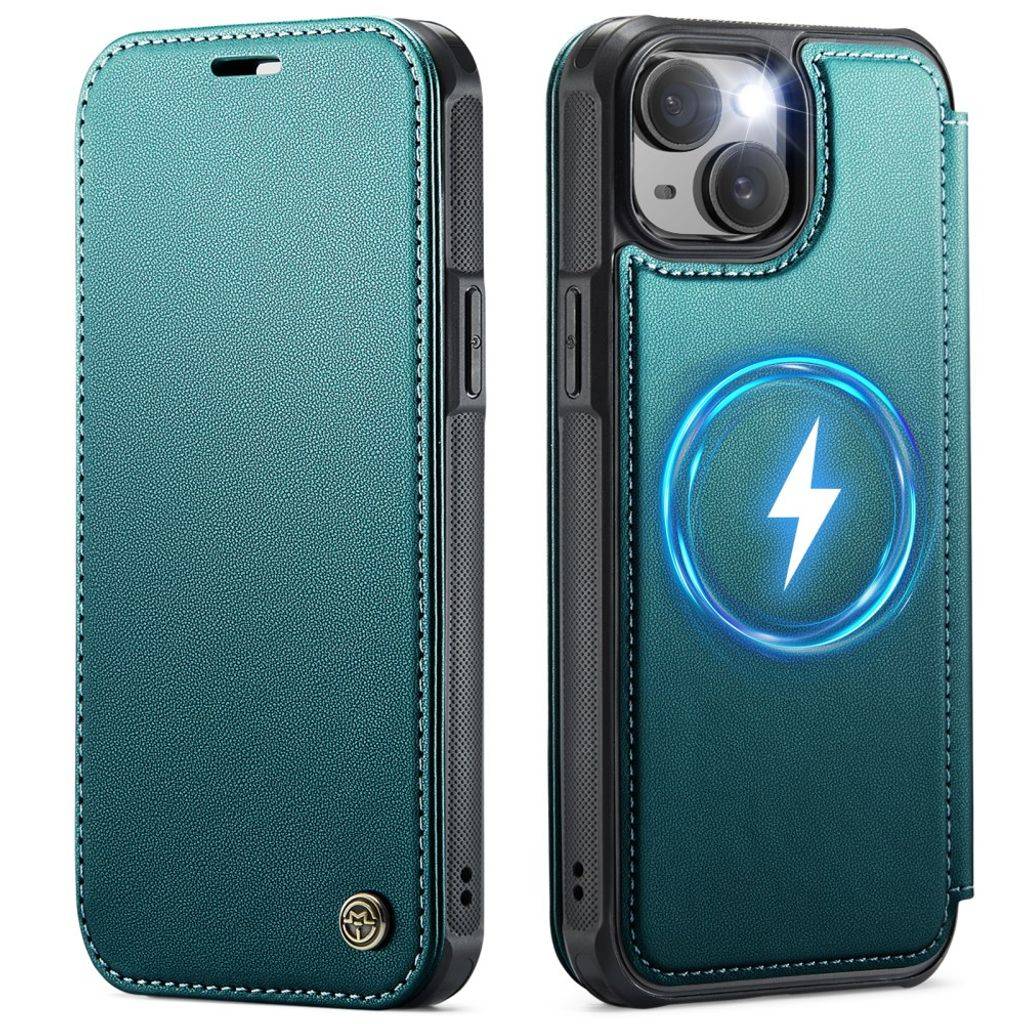 CASEME 053 iPhone 12/12 Pro Flip Cover MagSafe RFID-blokerende - Turkis