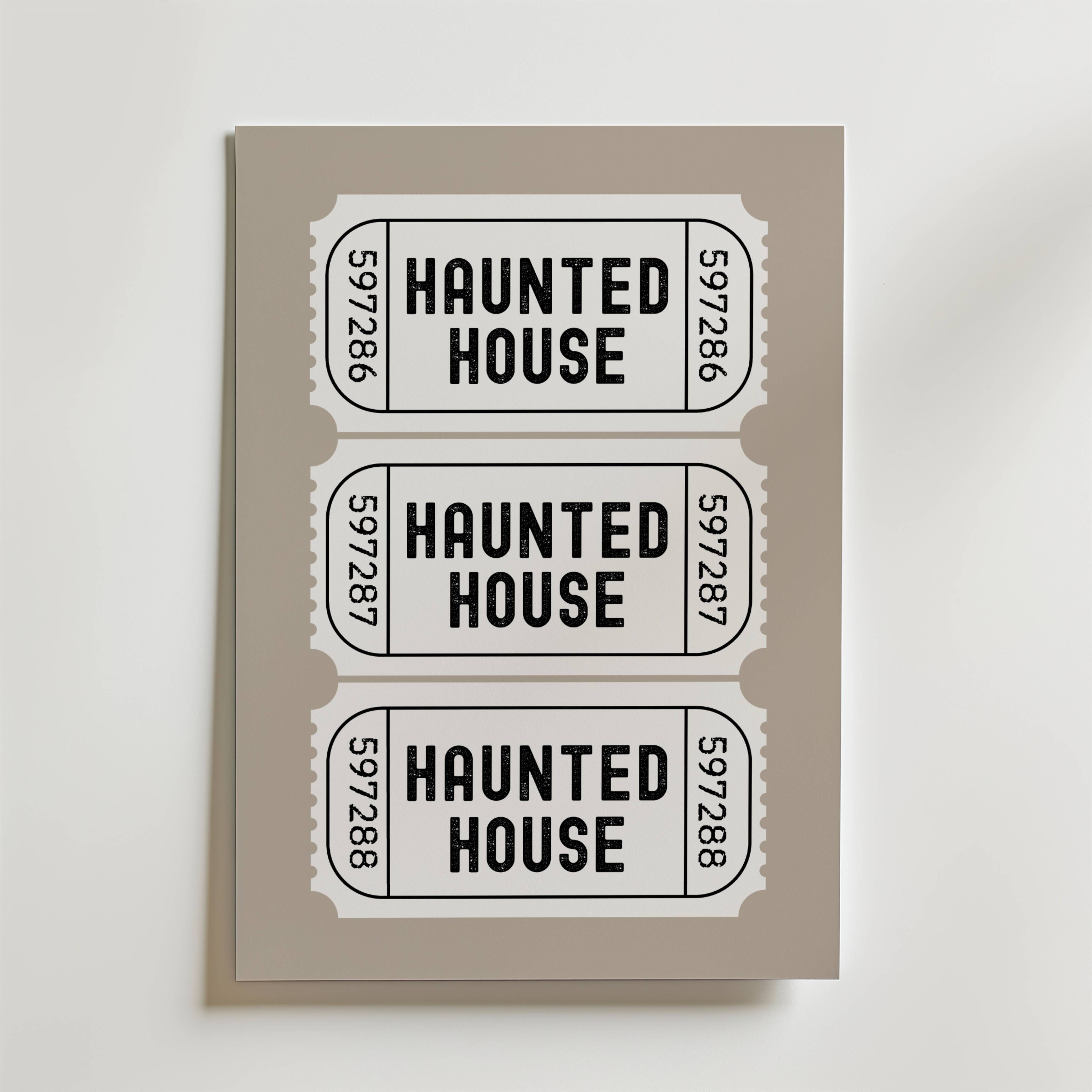 Haunted Ticket Poster - Premium Canvas 21x30 cm