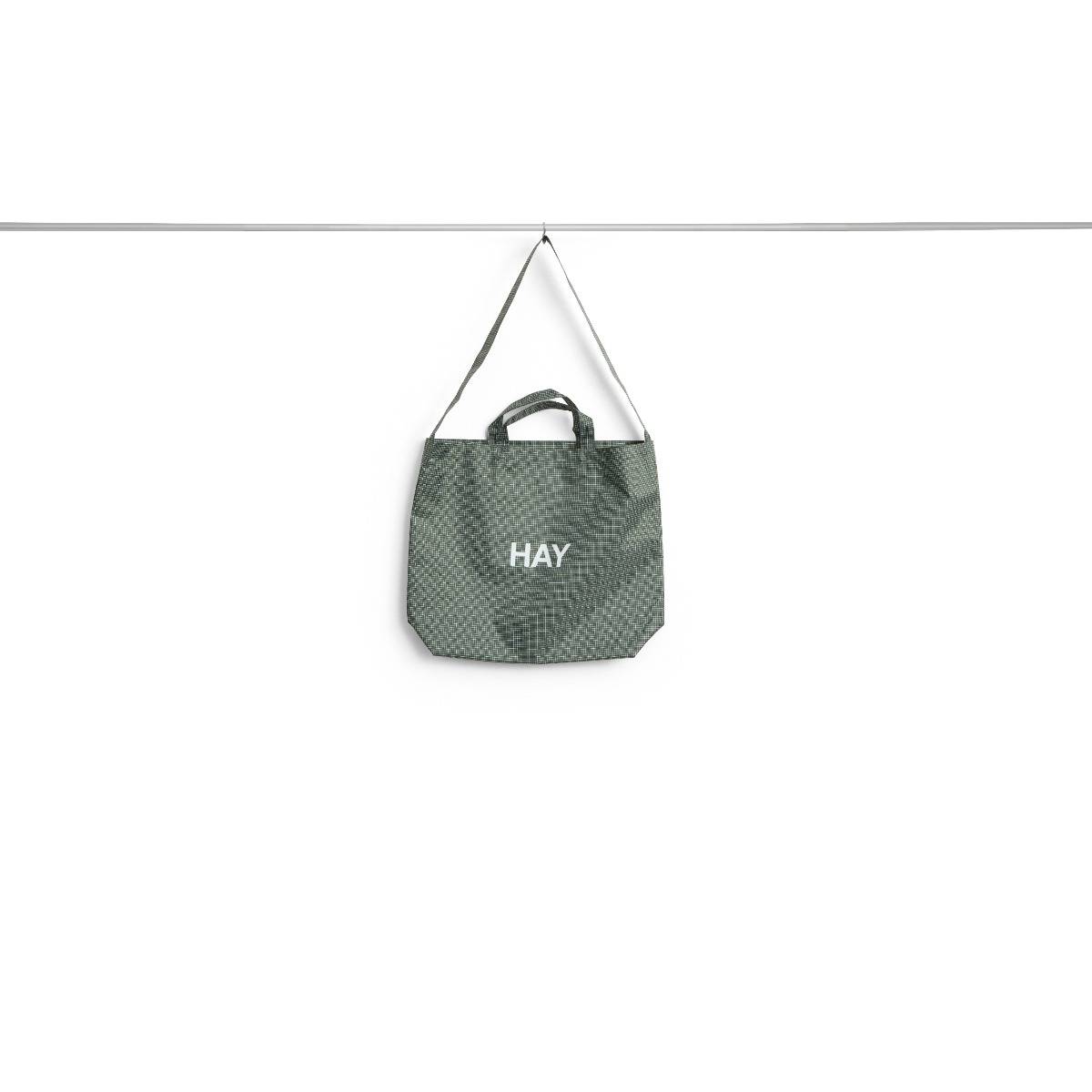 HAY Grid Crossover Bag Medium Dark Green