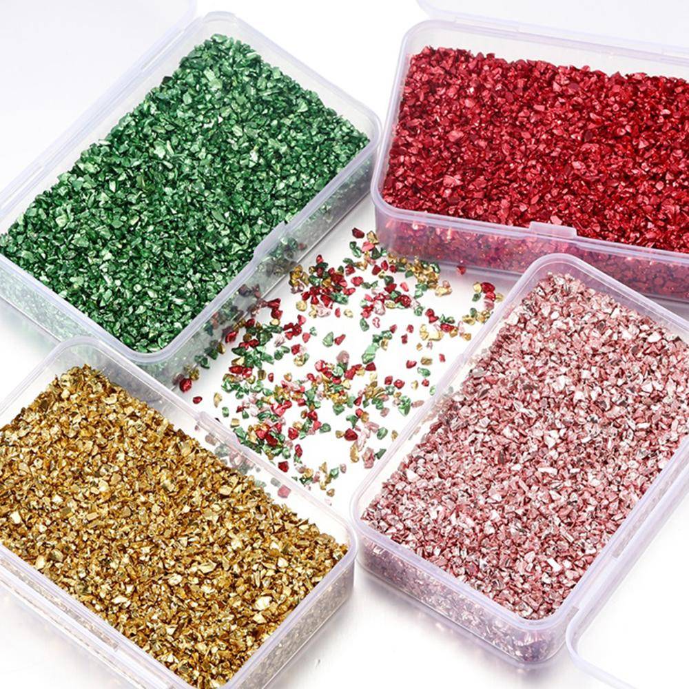 30/50/80 g/låda Färg krossat glas stenar hartsfyllning för gör-det-själv epoxihartsform oregelbunden kristall nagelkonstdekoration Smyckenstillverknin