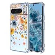 ATISIJIE Fodral för Google Pixel 8pro,målning blommönster klart fodral stötsäkert stötfångare flicka kvinnor telefonskydd Case för Google Pixel 8pro-SJ204