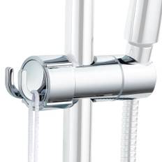 Simpeak Universal handdusch hållare med krok, justerbar duschhållare för Slide Bar 16–27 mm ytterdiameter, 360° roterbar ABS förkromad duschhållare, enkel montering