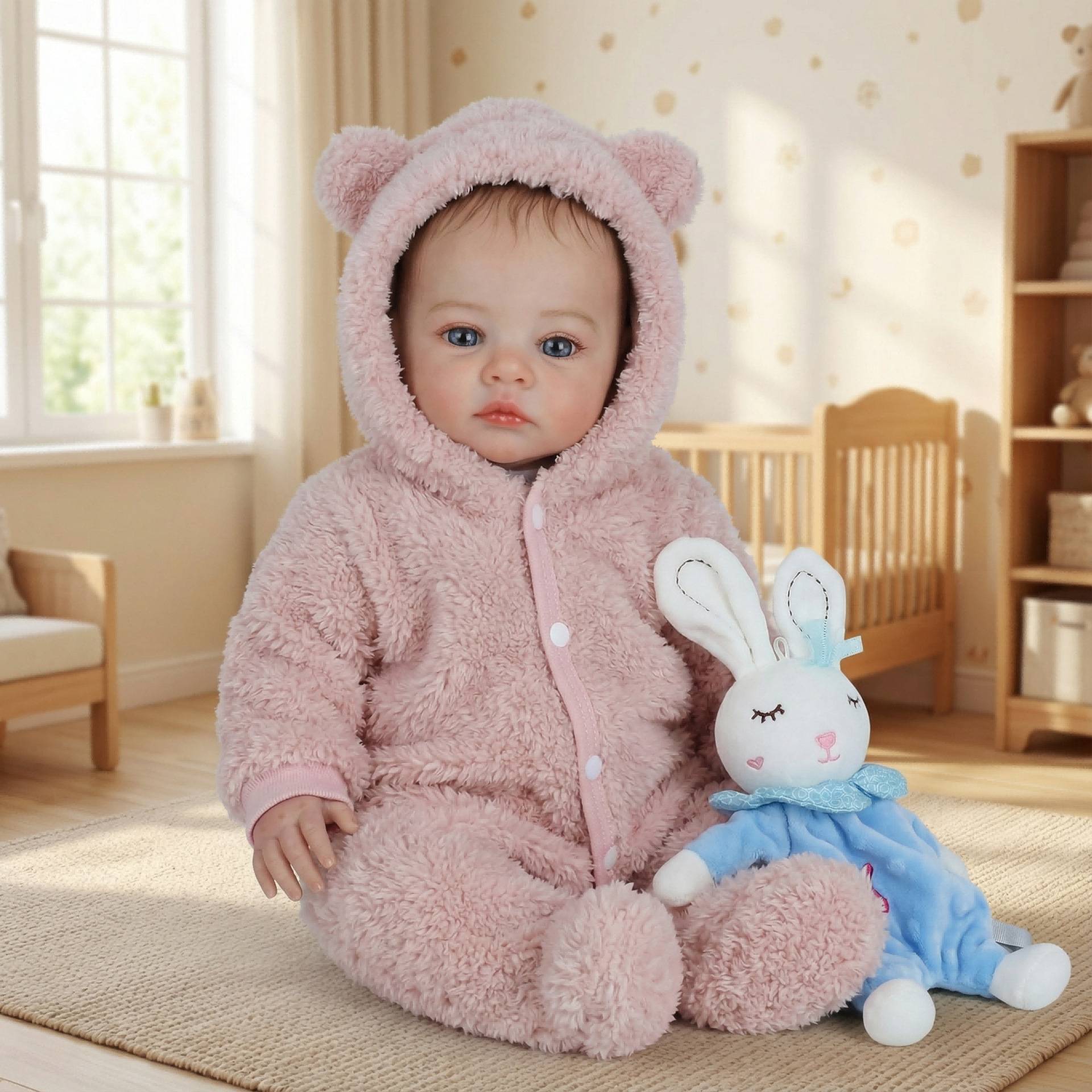 Meadow Realistic Reborn Baby Dolls 19 Inch Full Vinyl Body Lifelike Reborn Boy Doll Real Life Newborn Sleeping Silicone Baby Toy