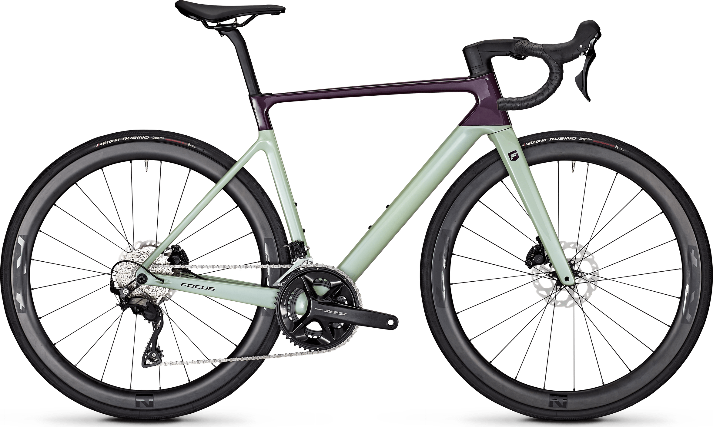 Focus Izalco Max 8.8 2024 - Shimano 105 12sp - Novatec R4 - 039 / s / verde-viola (s)