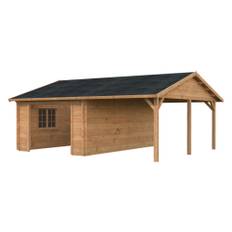 Palmako garage Roger bruntrykimprægneret 19+16,2 m²