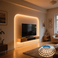 1 st USB LED-ljusremsa, LED-ljusremsa TV-bakgrundsbelysning heminredningslampa, varmvitt ljus, används för heminredning, köpcentra, hotell, juldekorat (1 st 3M/Varmt ljus (-10),1 st 1M/Varmt ljus (-08),1 st 5M/varmt ljus (-12),1 st 2M/Varmt ljus (-09))
