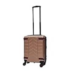 Infinity läder stark kabinväska 55 x 40 x 23 cm hårt skal bagage lämpligt för Easyjet, Ryanair, Jet 2 betalt handbagage, Rosa guld, Cabin 20", Handbagage