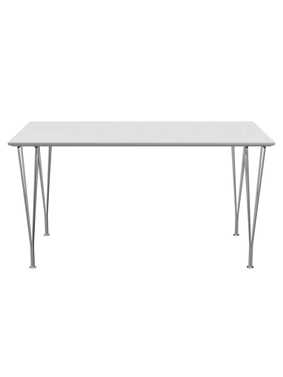 Piet Hein B637 Spisebord, 140 x 80 cm fra Fritz Hansen Hvid laminat m. alukant - Jacobsen Plus