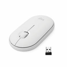 Logitech Pebble M350 Wireless Mouse with Bluetooth or USB - Silent, Slim Computer Mouse with Quiet Click for iPad, Laptop, PC, Mac - Off-White