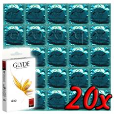 Glyde Ultra - Premium Vegan Condoms 20 pack - genomskinlig