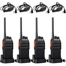 Retevis RT24V Freenet Funkgeräte, Walkie Talkie Lizenzfrei, Funkgerät mit Headset und USB Ladeschale, 6 Kanäle Walkie Talkie Aufladbar für Aktivität (4 Stück, Schwarz)