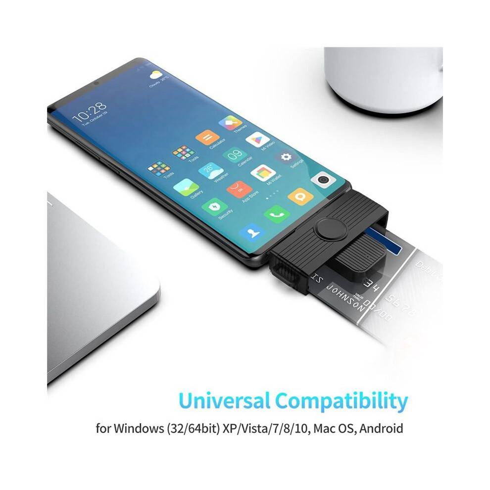2X Type C Card Reader Card/SIM/ID/CAC Card Card Reader Adapter for Android Phones PC Computer