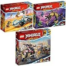 Lego Ninjago Set med 3 stycken 71790 jakthund den kejserliga drakjägaren, 71791 Zanes drakkraft Spinjitzu racerbil och 71792 Soras Mech-Bike