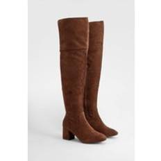 Overknee Stövlar Med Blockklack, Brown - 36
