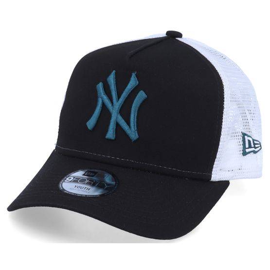 New Era - MLB Svart trucker Keps - Kids New York Yankees Essential 9Forty A-Frame Black/White/Steel Blue Trucker @ Hatstore
