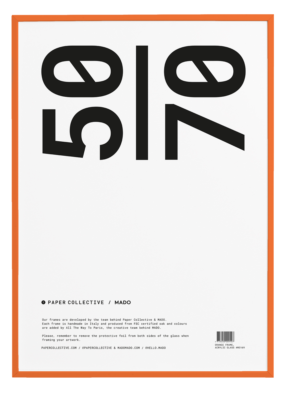 Frame - Orange timber - 50x70 cm (50x70 cm)