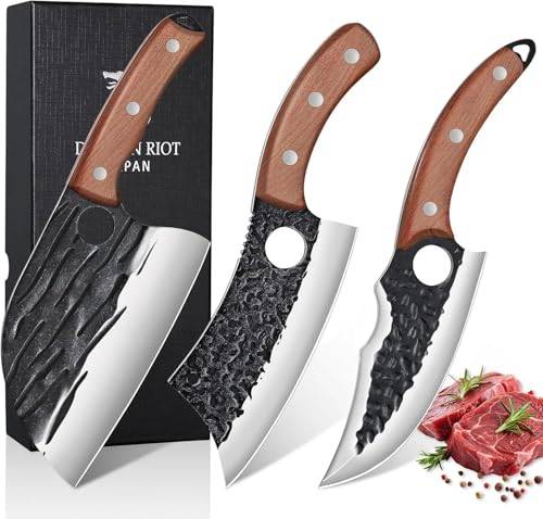 DRAGON RIOT Metzgermesser-Set 3-teilig, Küchenmesser Japanisch Hackmesser