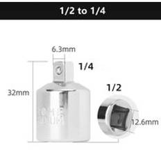 1/4 &quot; 3/8 &quot; 1/2 &quot; spärrnyckel adapter hylsa omvandlare hylsled adapter för bilcykel garage reparationsverktyg - 1-2 to 1-4