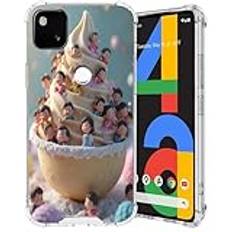 Xioolia Transparent fodral passar Google Pixel 8 8 Pro 7 7 Pro 7a 6 6a 6 Pro 5 4 4a 4XL 3a 4G/5G med glass -BW21 fyra hörnskydd