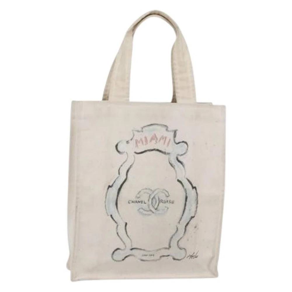 Chanel Vintage Pre-owned Canvas Tote Bag - Vintage - Dame - Beige - ONE SIZE -