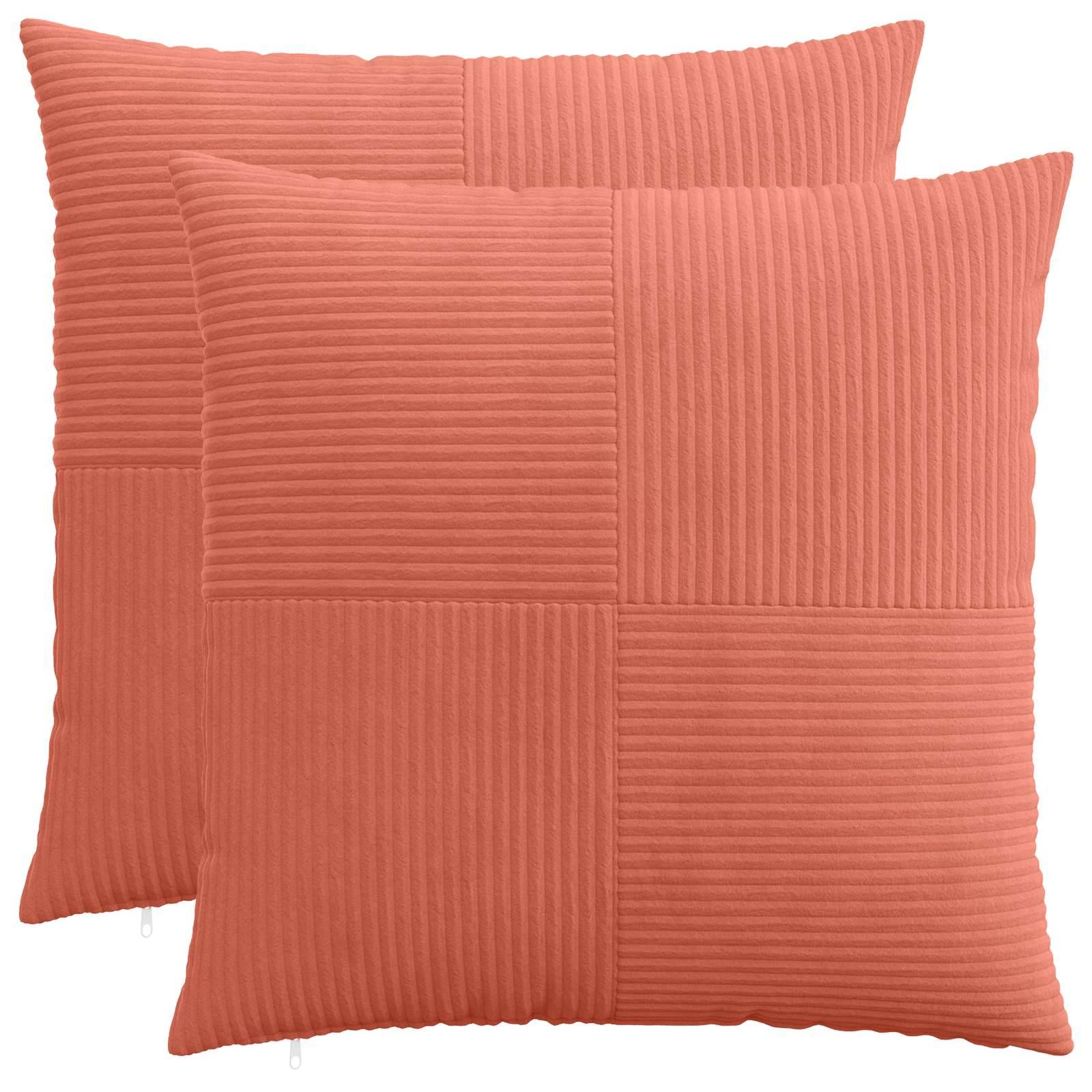 vidaXL Kuddöverdrag 2 st ALMELO Röd orange 65 x 65 cm manchester