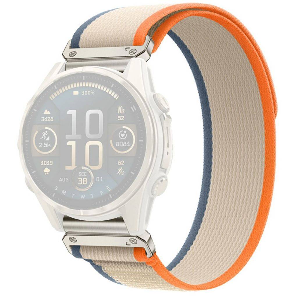 Garmin Fenix 8 Pro/Quatix 8 51mm klockarmband i nylon - Orange/Beige