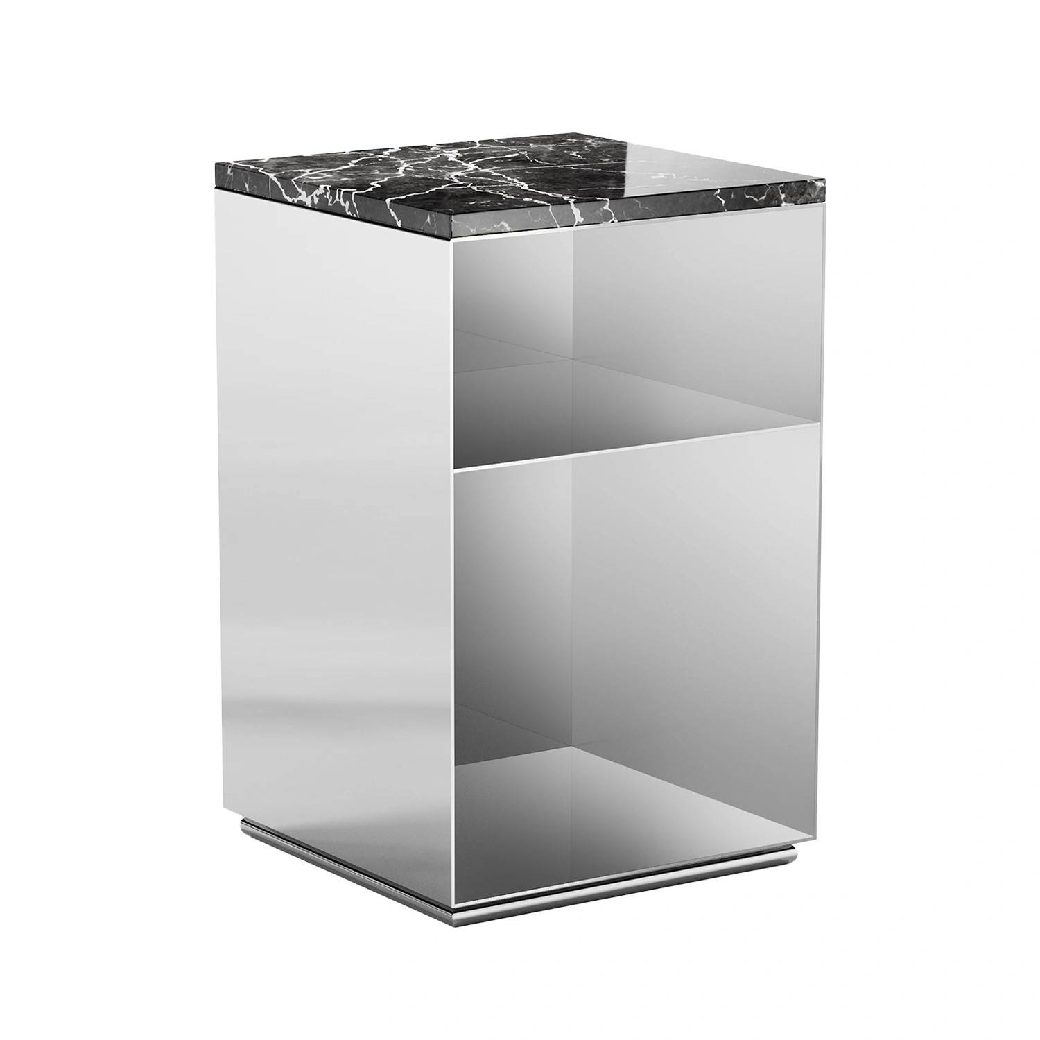 Holme sängbord krom/marmor - Silver