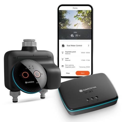 Gardena smart dobbelt vandingscomputer sæt med gateway