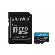 Kingston Technology 64 GB microSDXC Canvas Go! Plus Gen4 200MB/s A2 U3 V30-kort + adapter