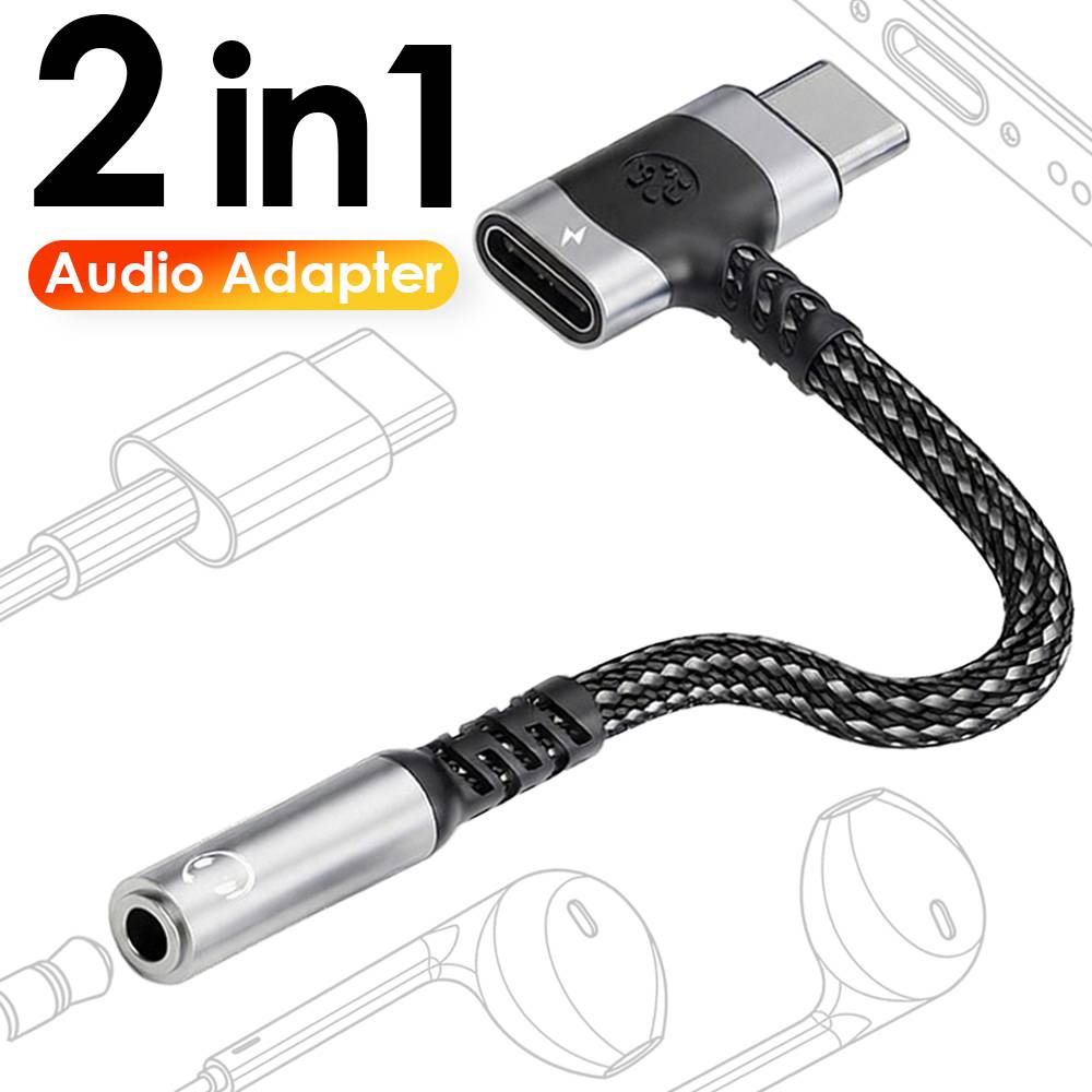 USB Type C To 3.5 Jack HiFi Earphone Adapter USB C To C & 3.5mm Headphones AUX Audio Adapter Cable For Samsung S26 25 iPhone 17