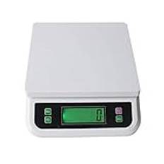 30kg/1g Elektronisk köksvåg Elektronisk våg Bärbar paketvåg Digital matvåg Hemmatlagning Bakning Fruktvägning Multifunktionell,White-10kg