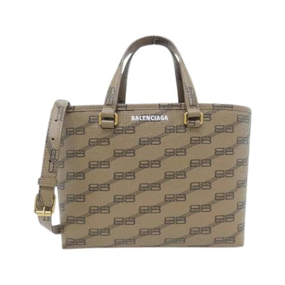 Balenciaga Vintage - Pre-owned Signature Small Shopper BB Monogram Coated Canvas Tote Bag Vintage - Dam - ONE Size -
