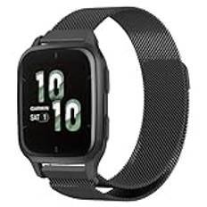 SeNool 20 mm armband för Garmin vívomove Trend/Garmin Venu Sq 2/Venu Sq 2 music/Venu 2 Plus, metall magnetbyte ersättningsarmband klockarmband för GarminMove Sport/Garmin vivoactive 3 musik – svart