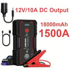 TEMU Fowawu 1500a Car Jump Starter, Jump Pack(7.0l Gas, 5.5l ), Battery Jumper Starter Portable With Usb/ 12v Output/led Light