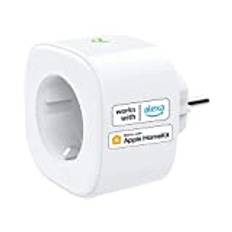 meross WLAN Steckdose, Smart Plug kompatibel mit Alexa, für HomeKit, Google Assistant und SmartThings, Timer und Fernbedienung, Weiß