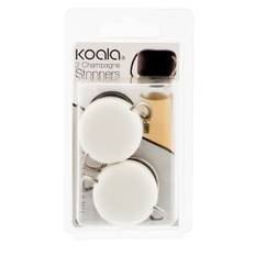Set med 2 Koala Bodega Champagnekorkar - 5 x 3,5 cm Metall Vit