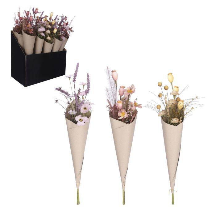 Blombukett med en torkad look ljusröd 60 cm