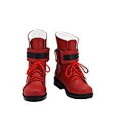 RUIRUICOS Final Fantasy Tifa Cosplay Boots Röd PU läder skor Halloween Cosplay Prop Custom Made 45 FemaleSize