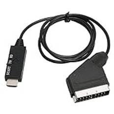 SCART Till HDMI-omvandlare, HD 1080P SCART Till HDMI-videoadapter med USB-strömkabel för Xbox för PS3 HDTV-monitorprojektor