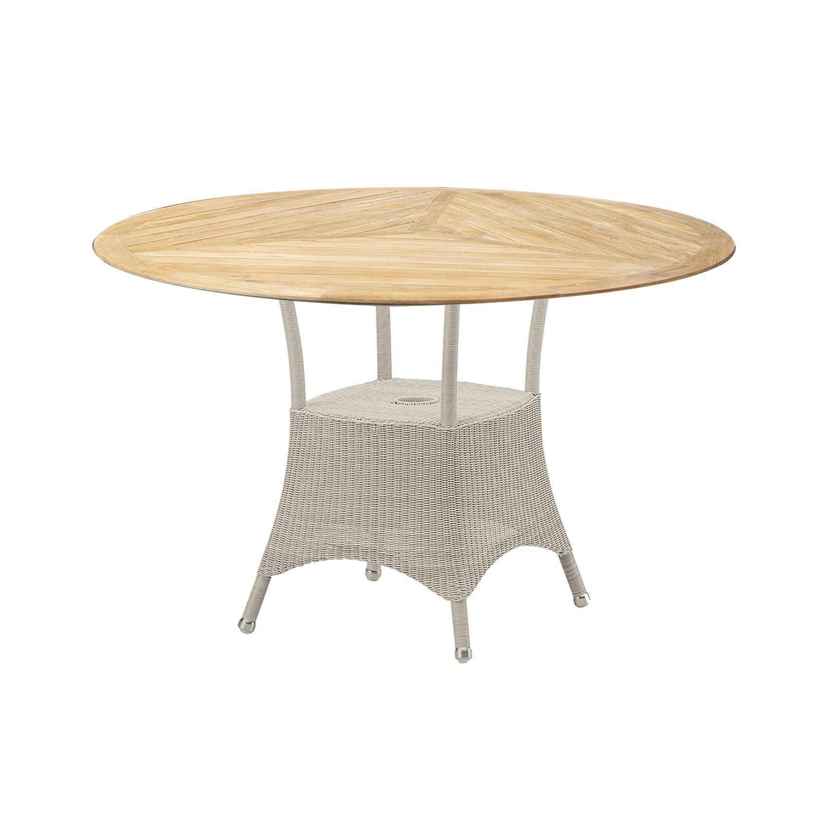Lansing matbord sand/teak Ø120 cm - Beige/Träfärgad