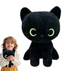 Black Cat Plush | Cat Stuffed Animal | Funny Cats Plush | Black Doll Stuffed Cat Pillow | Pets Plushie Pillow | Funny Cat Doll | Animal Table Decoration for Tabletop, Sofa, Living Room