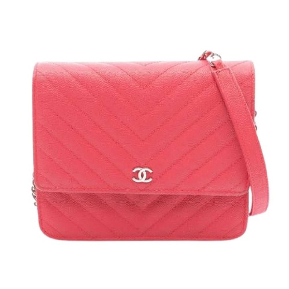 Chanel Vintage Pre-owned Chevron (V Stitch) Håndtaske - Vintage - Dame - Rød - ONE SIZE - Uld