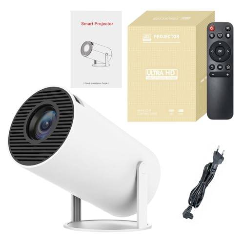 160ANSI White Miniprojektor, Native 1080P, 4K-stöd, WiFi 6, BT5.0, Android 11.0 OS, 180 Graders Rotation, Smart Full HD-projektor, Bärbar LED-video-projektor